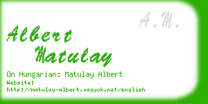albert matulay business card